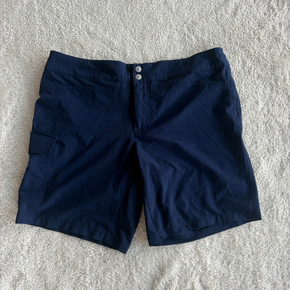 Coolibar Womens Navy Blue UPF 50+ Sun Protection Cargo Shorts Size 12 Stretch
